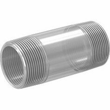 BSC PREFERRED Thick-Wall Clear Threaded PVC Pipe Nipple for Water Threaded on Both Ends 4 Long 1-1/2 NPT 4677T34